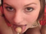 Hot Chick Eating A Lollipop