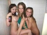 Found three drunk teens in bathroom and fucked one