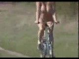 Girl naked on the bike