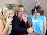 Mom & stepdaughters are suprised with boyfriends huge cumload!