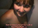 Cute brunette swallows cum from the gloryhole 
