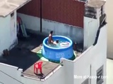 Couple Fucking On Rooftop In Pool - Public Videos
