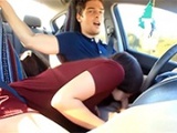 Naughty Girlfriend Sucks While Her Boyfriend Drive A Car