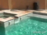  Horny college girls stripping naked in the pool 2 