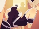  White haired trap maid creampied 